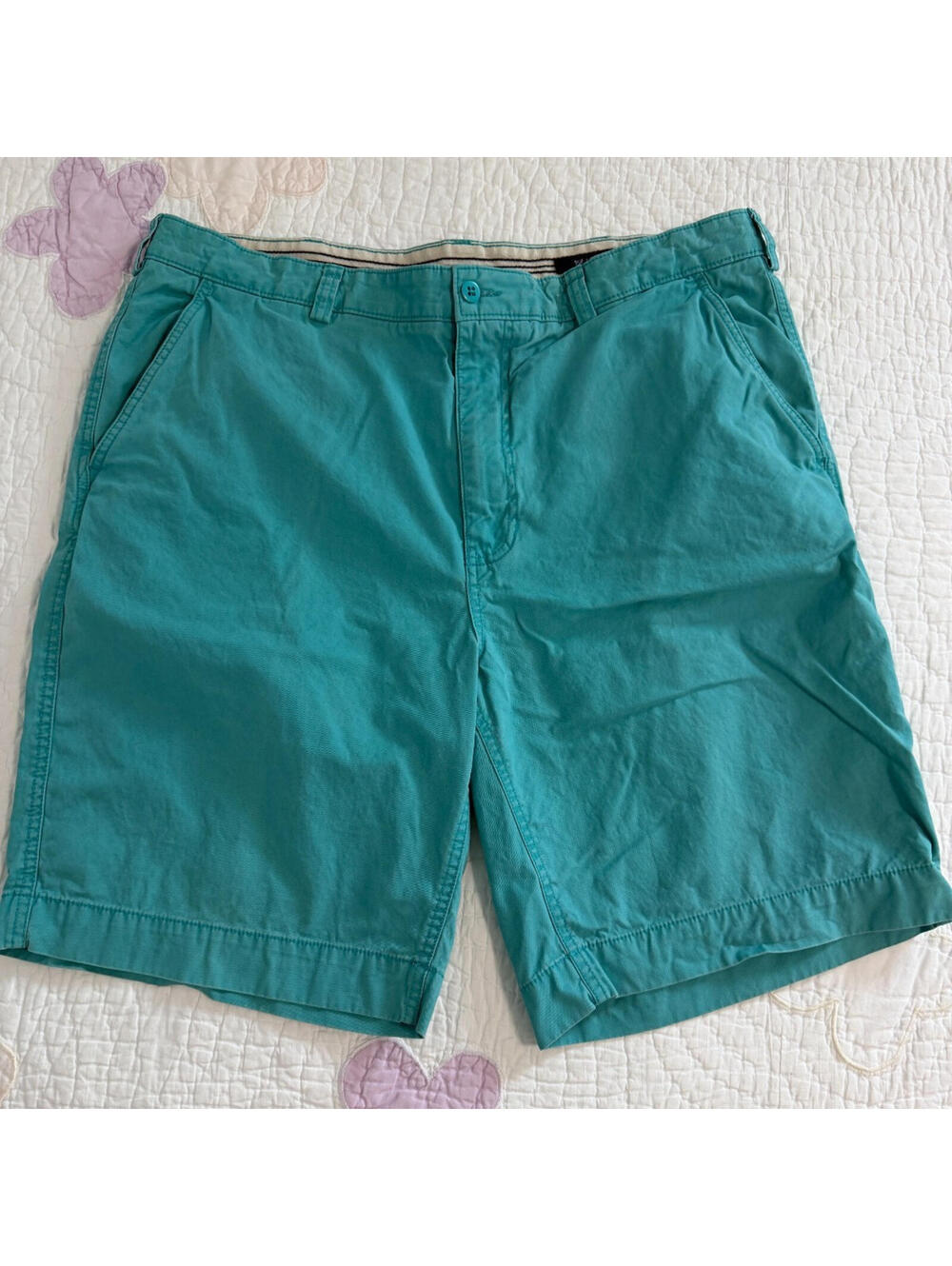 Cremiuex Classics Classic Fit Chino Shorts Mens Size 38 Aqua Blue Preppy Coastal
